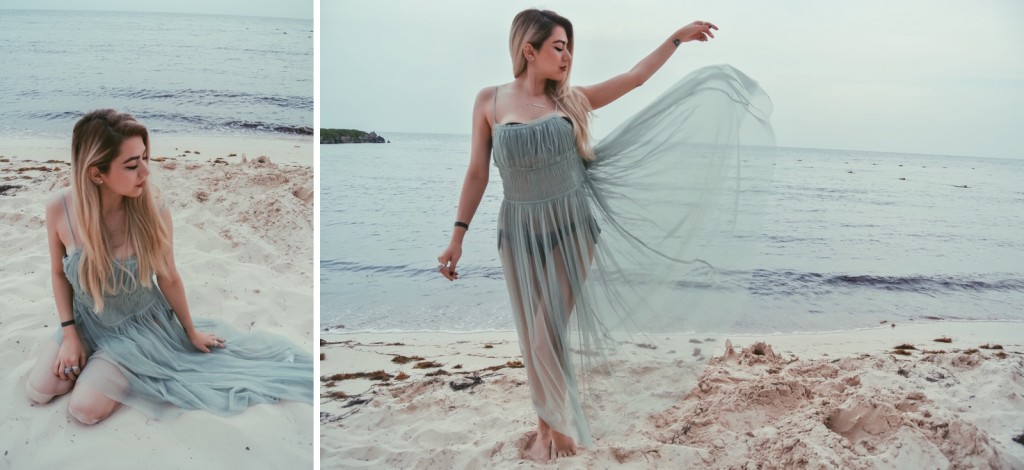 Anette Morgan Vegan Mexican Blogger at Riviera Maya Mint Dress ootd 2