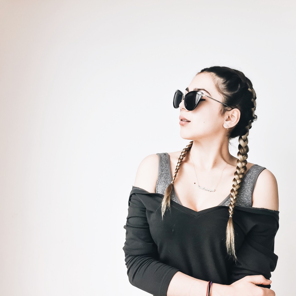 Anette Morgan Vegan Mexican Blogger wearing Saint Glasses Sport OOTD 