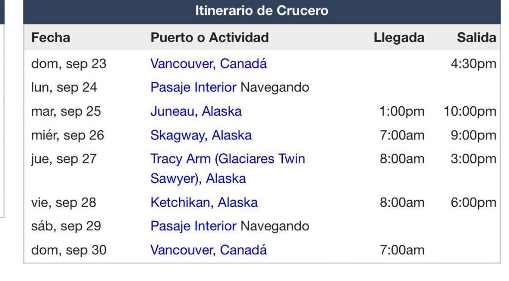 Cruise Itinerary Vancouver Alaska