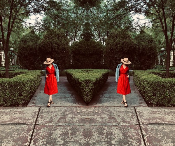 ANETTE MORGAN OOTD SPRING RED DRESS STYLE
